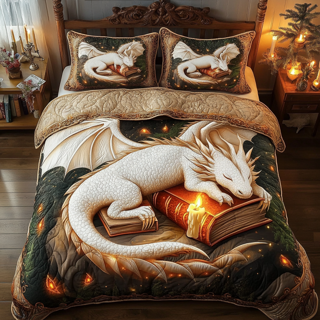 Juego de Ropa de Cama Acolchado de 3 Piezas Dragón