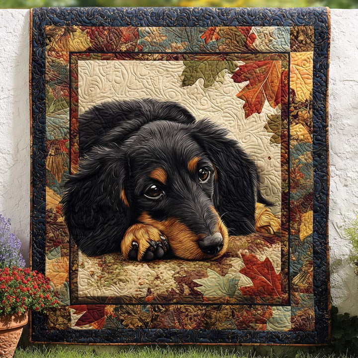 Manta Acolchada del Desfile de Otoño de Dachshund