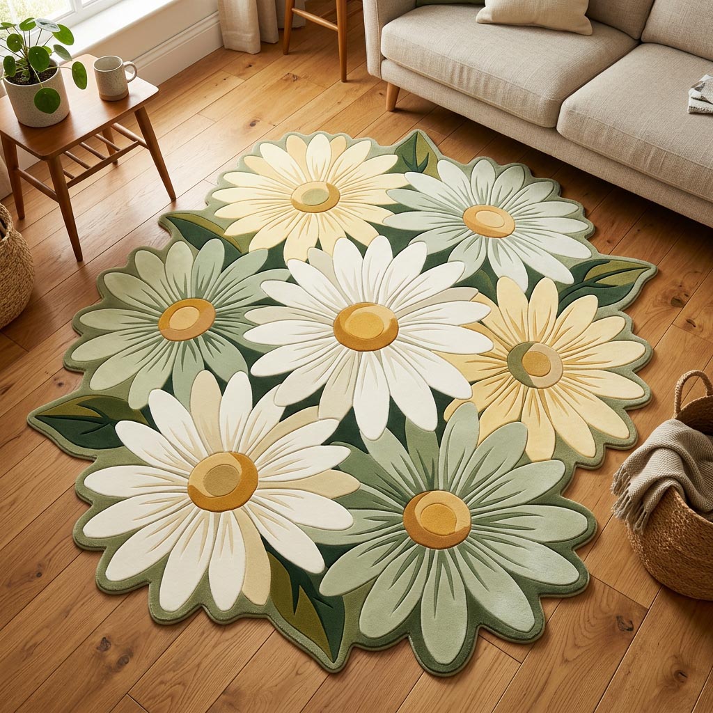 Alfombra de Área de Forma Personalizada Daisy Garden