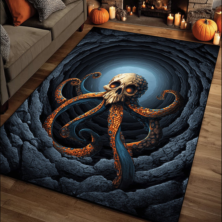Alfombra de Área con Calavera de Pulpo de Profundidad