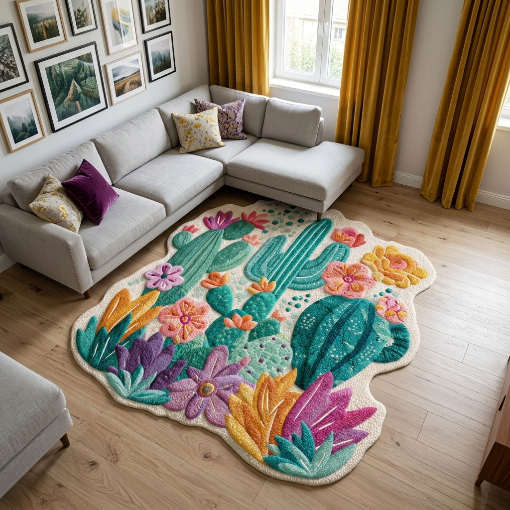 Alfombra de Área de Forma Personalizada Desert Bloom