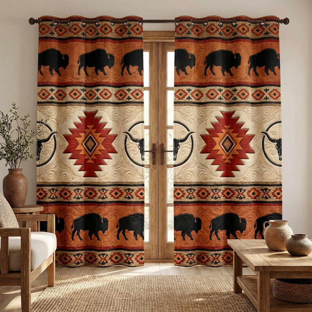 Cortinas Acolchadas con Tótem del Desierto