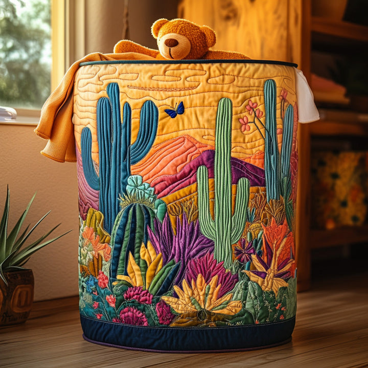 Cesta de Ropa Acolchada con Vibras de Desierto