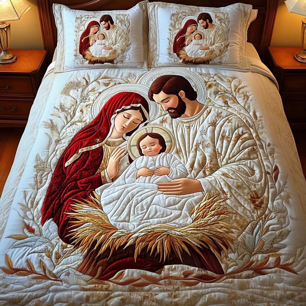 Conjunto de Ropa de Cama Acolchado de 3 Piezas Divine Embrace