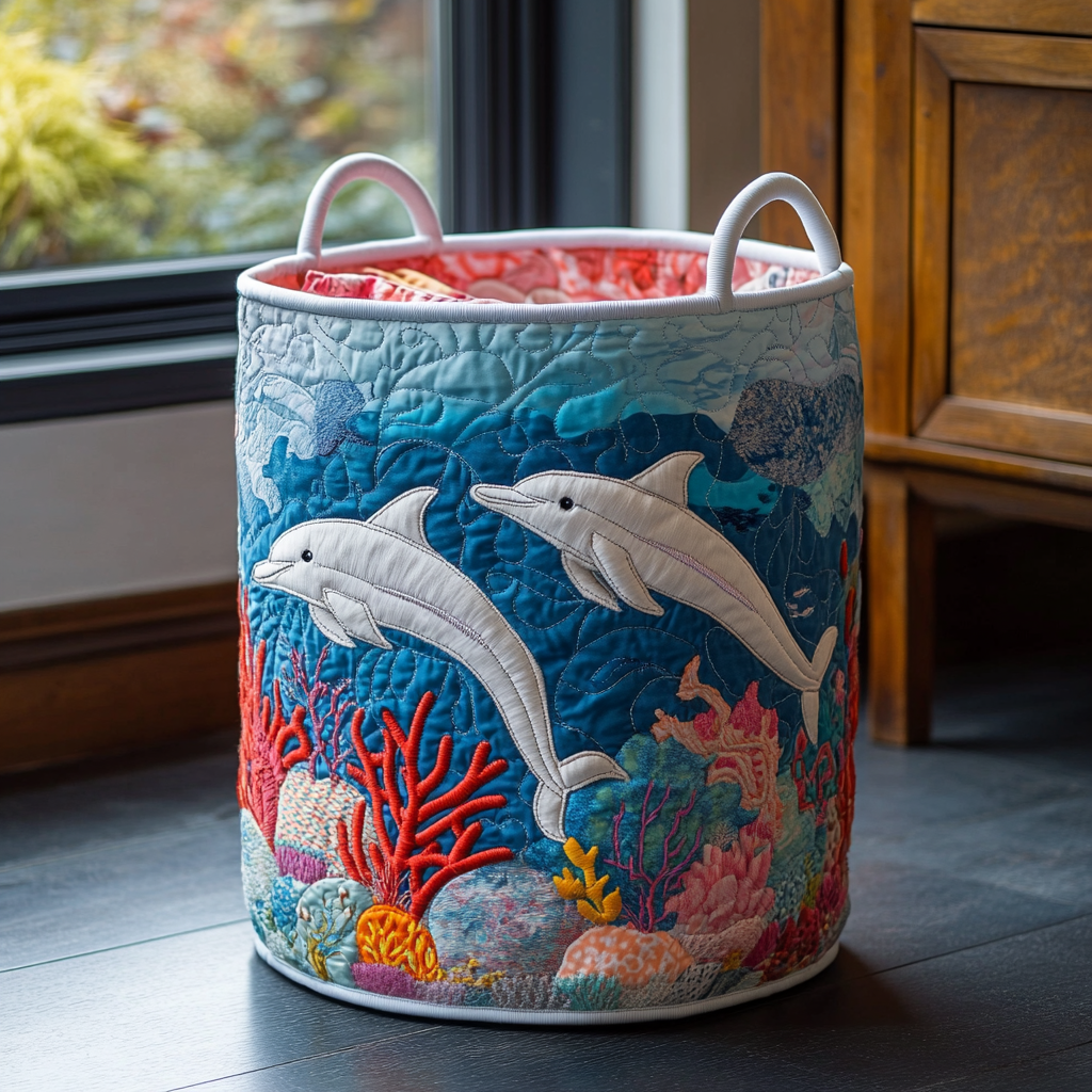 Cesta de Ropa Acolchada Dolphin Drift