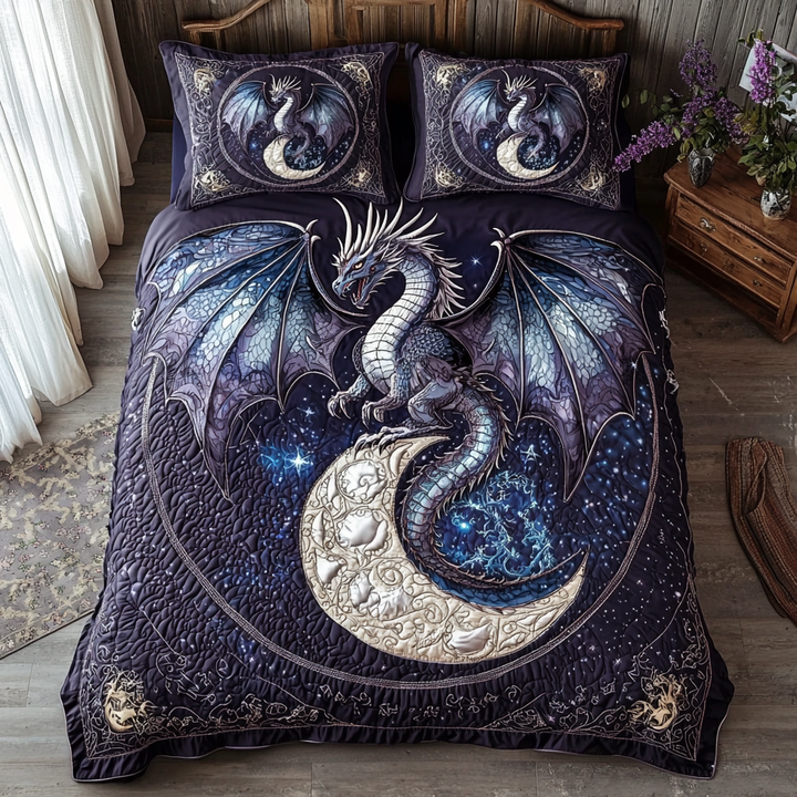 Juego de Ropa de Cama Acolchado de 3 Piezas Dragón