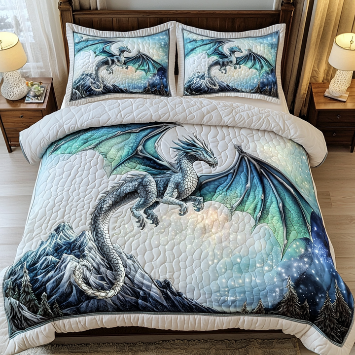 Juego de Ropa de Cama Acolchado de 3 Piezas Dragón