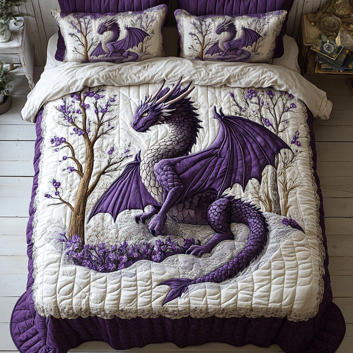 Juego de Ropa de Cama Acolchado de 3 Piezas Dragón
