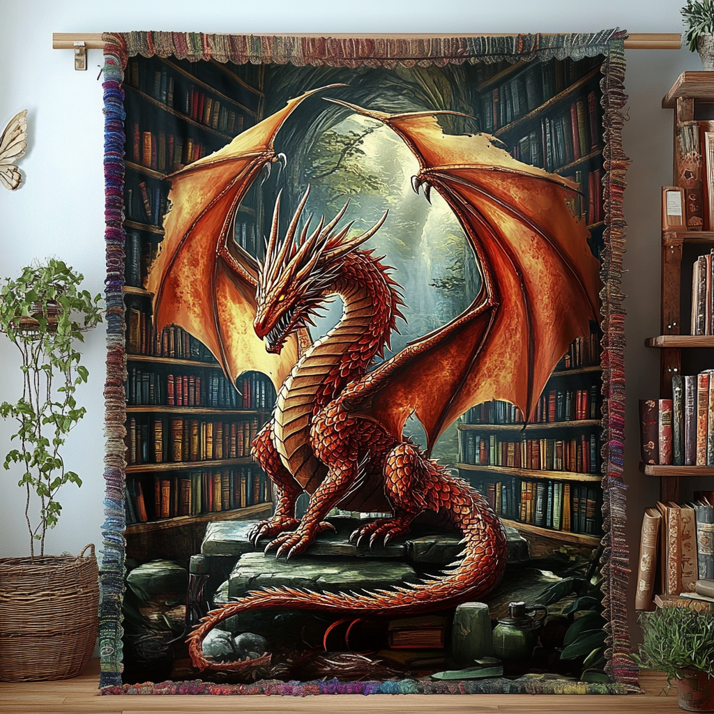 Manta Woven de Literatura de Dragón