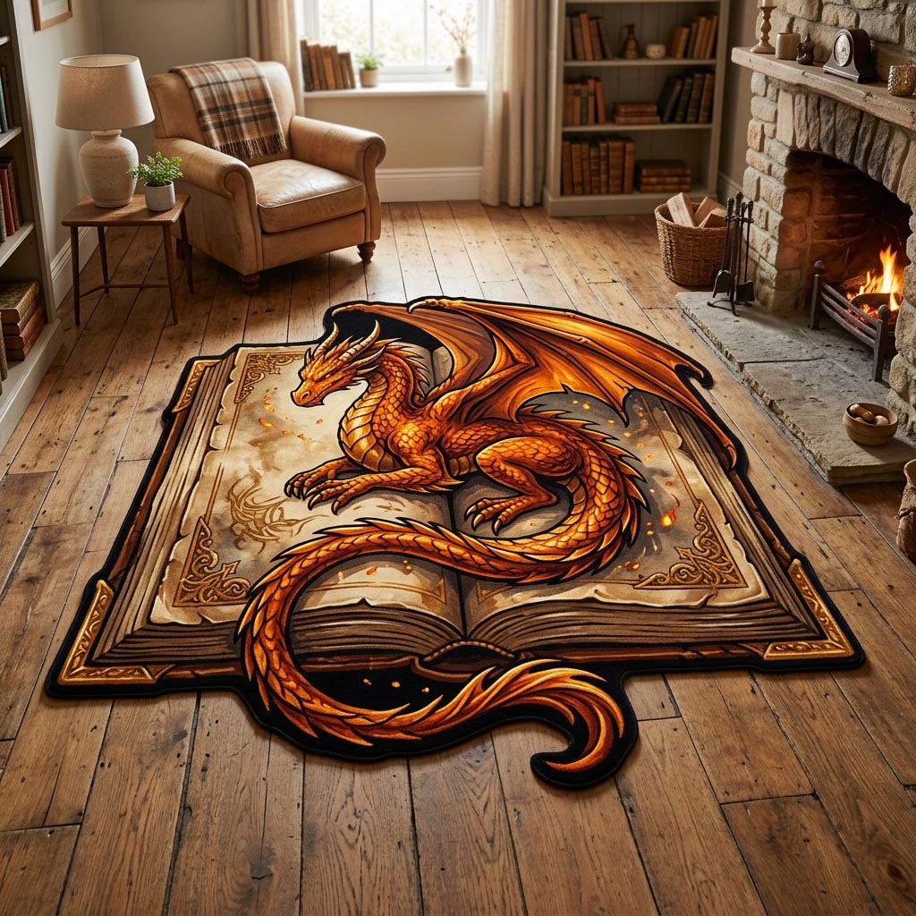 Alfombra de Área de Forma Personalizada Dragón