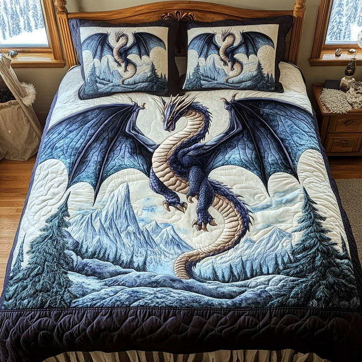 Juego de Ropa de Cama Acolchado de 3 Piezas Dragon Crest