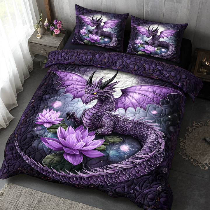 Juego de Ropa de Cama Acolchada Dragon Spirit de 3 Piezas