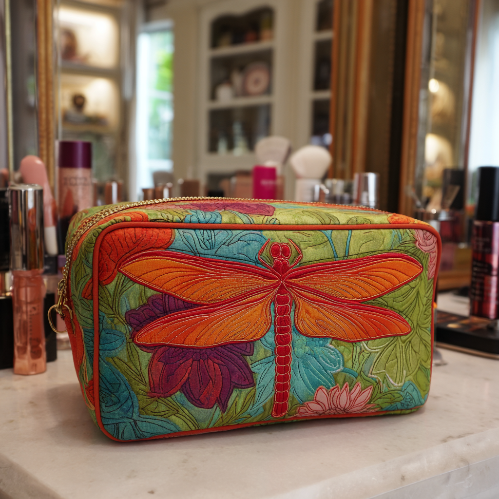 Bolsa de Maquillaje Acolchada Dragonfly Bloom