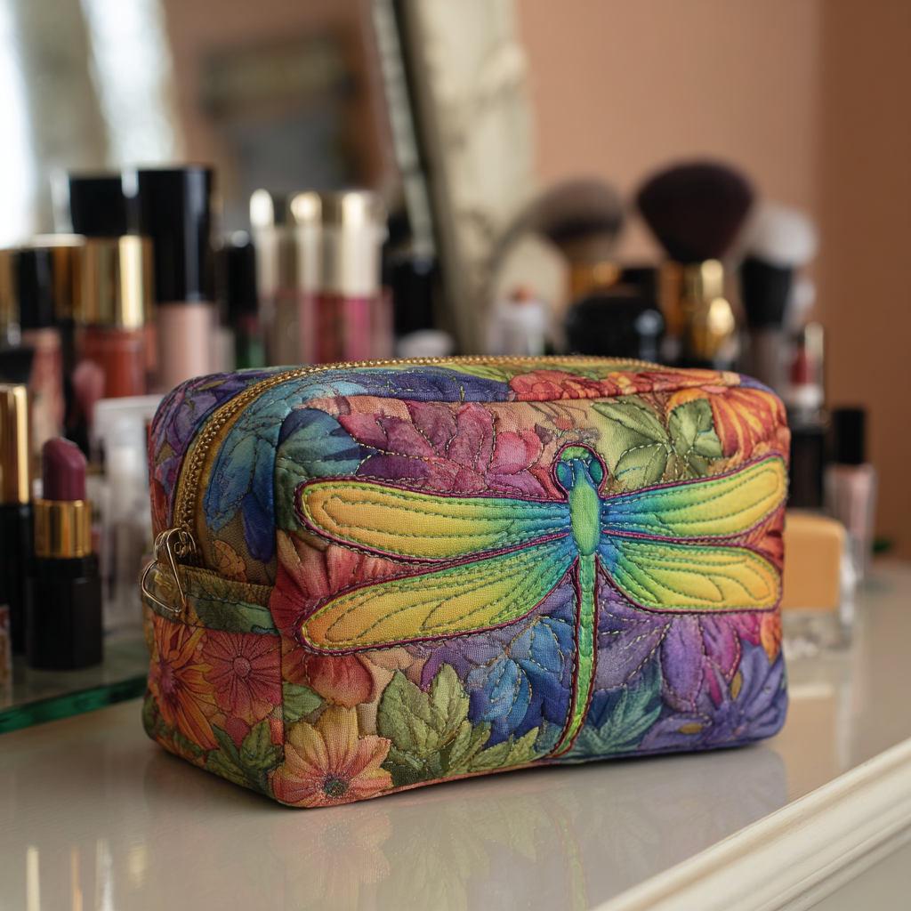 Bolsa de Maquillaje Acolchada Dragonfly Fields