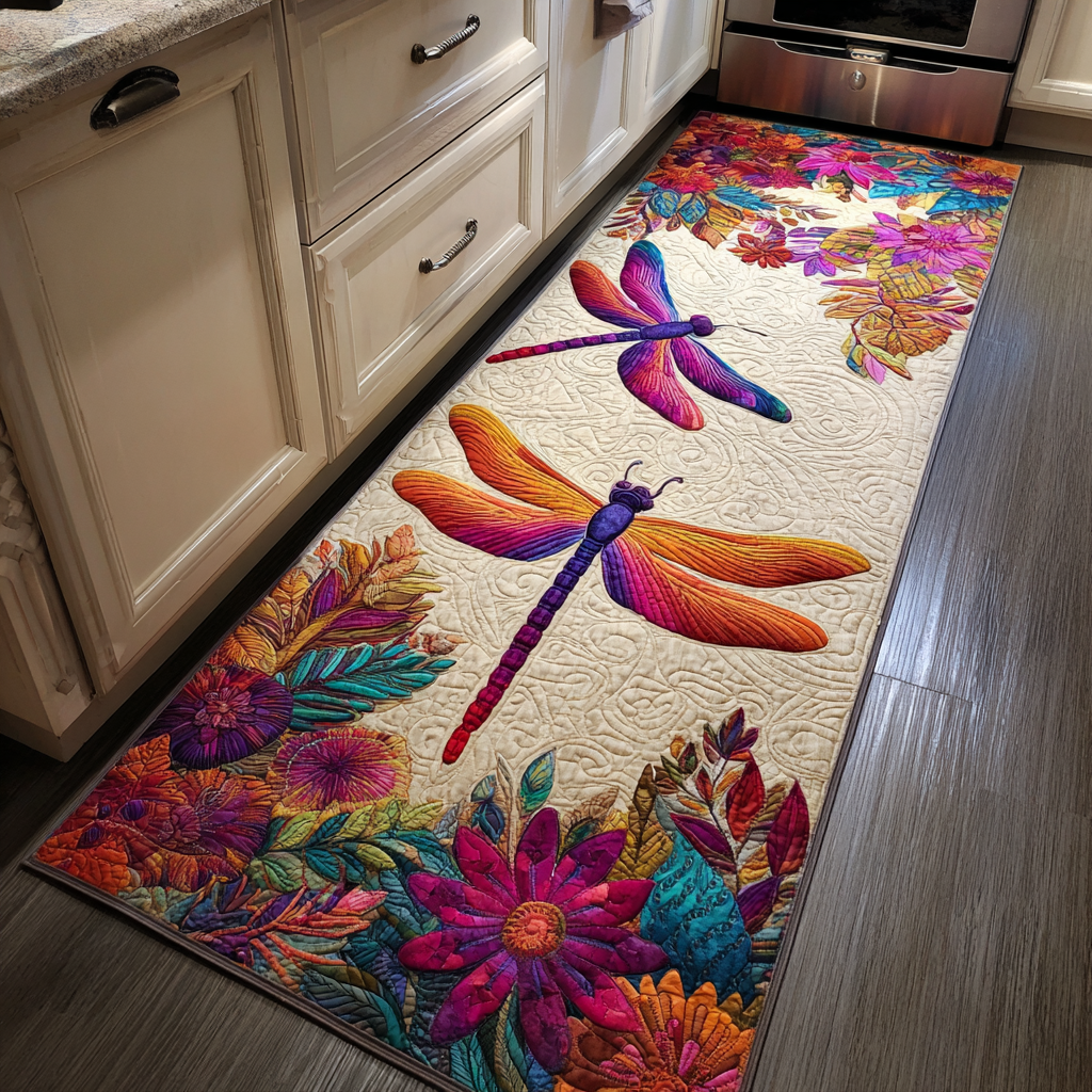 Alfombra de Área para Cocina con Diseño de Libélula Soñadora