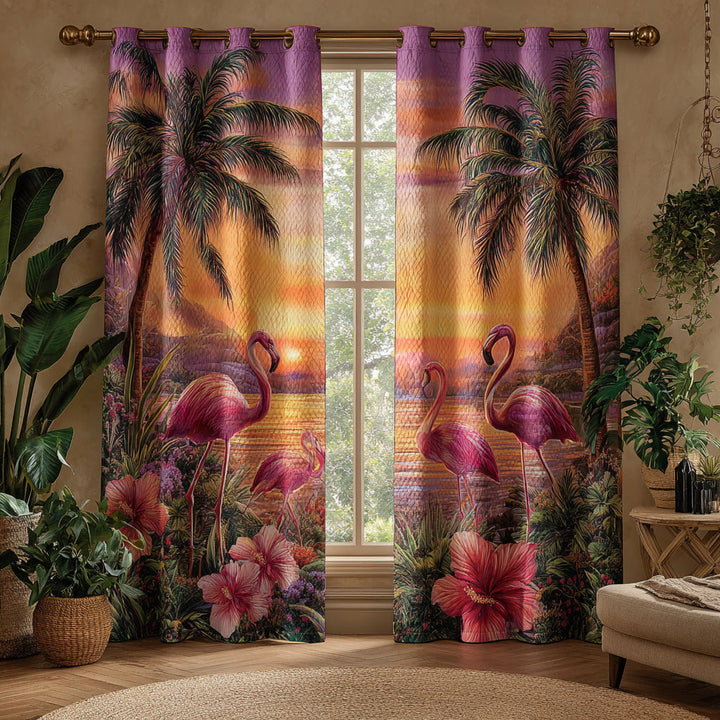Cortinas Acolchadas Dusk Flamingo