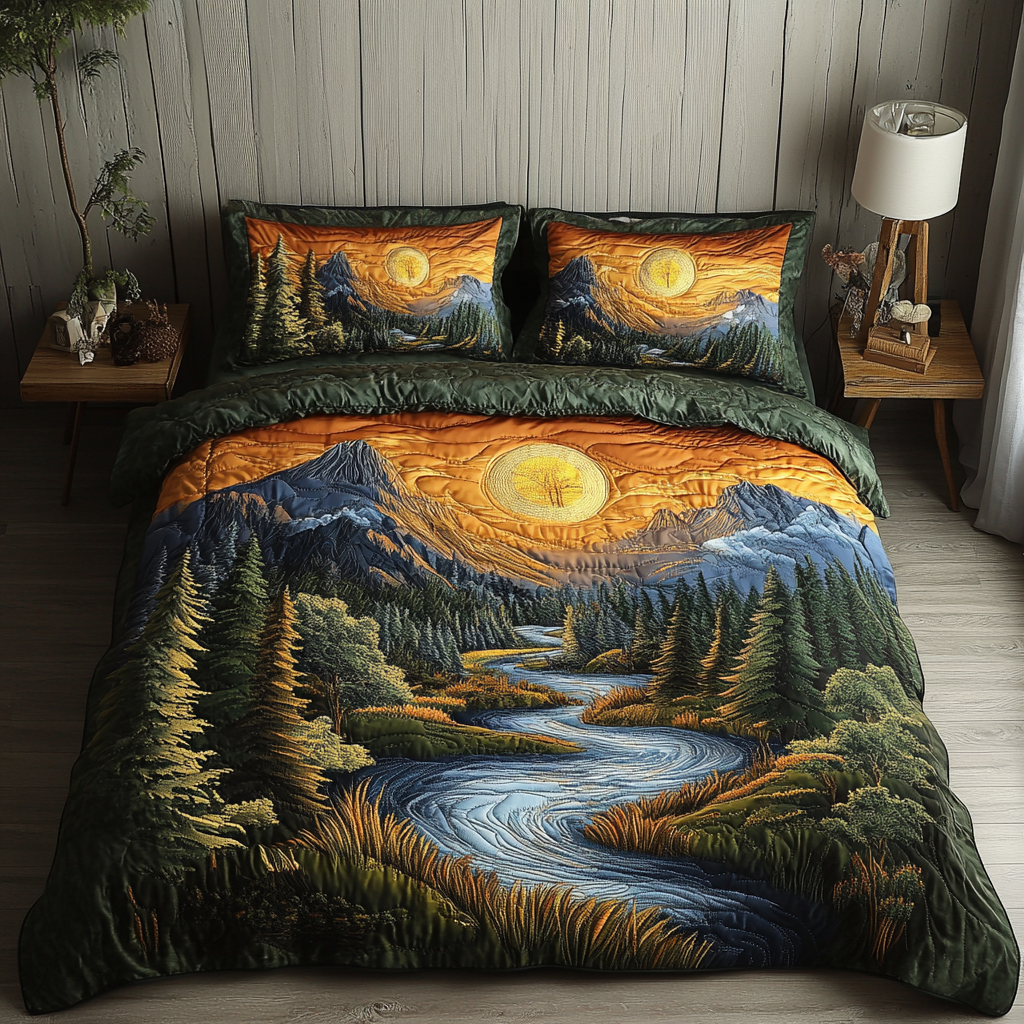 Juego de Ropa de Cama Acolchada de 3 Piezas Woodland Wanderlust