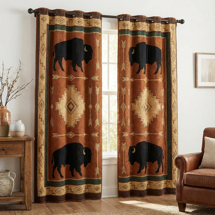 Cortinas Acolchadas Buffalo Tierra