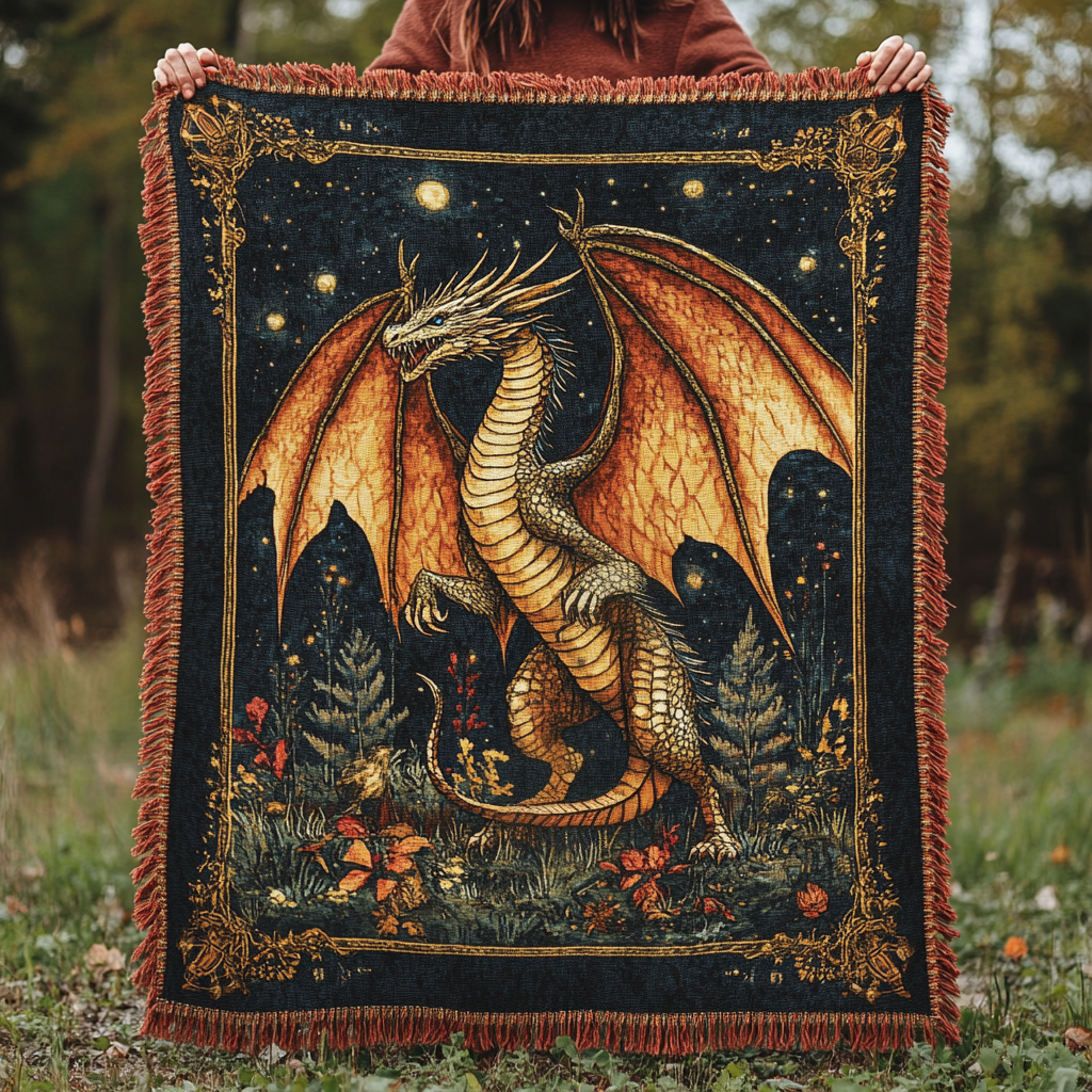 Manta de Sofá Tejida Eldertale Dragon
