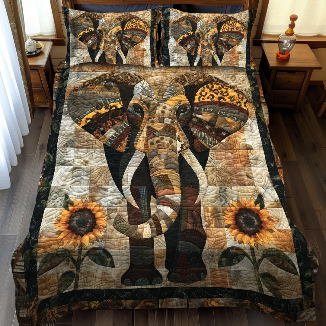 Juego de Ropa de Cama Acolchada de Elefante