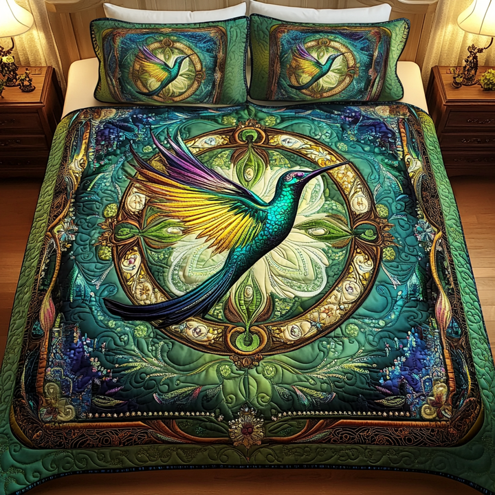 Juego de Ropa de Cama Acolchada de 3 Piezas Sueños Esmeralda