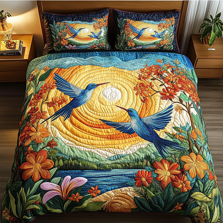 Juego de Ropa de Cama Acolchada Hummingbird
