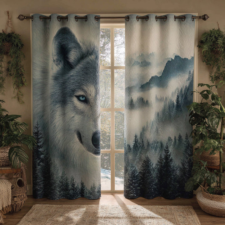 Cortinas Acolchadas de Espíritu Lobo Etéreo
