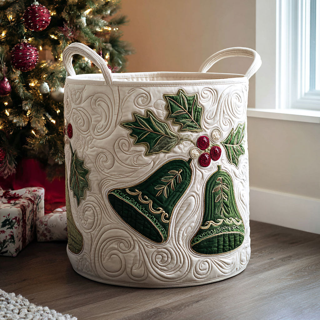 Cesta de Ropa Acolchada de Navidad