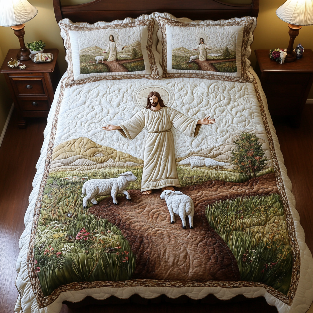 Conjunto de Ropa de Cama Acolchado de 3 Piezas Faith Embrace