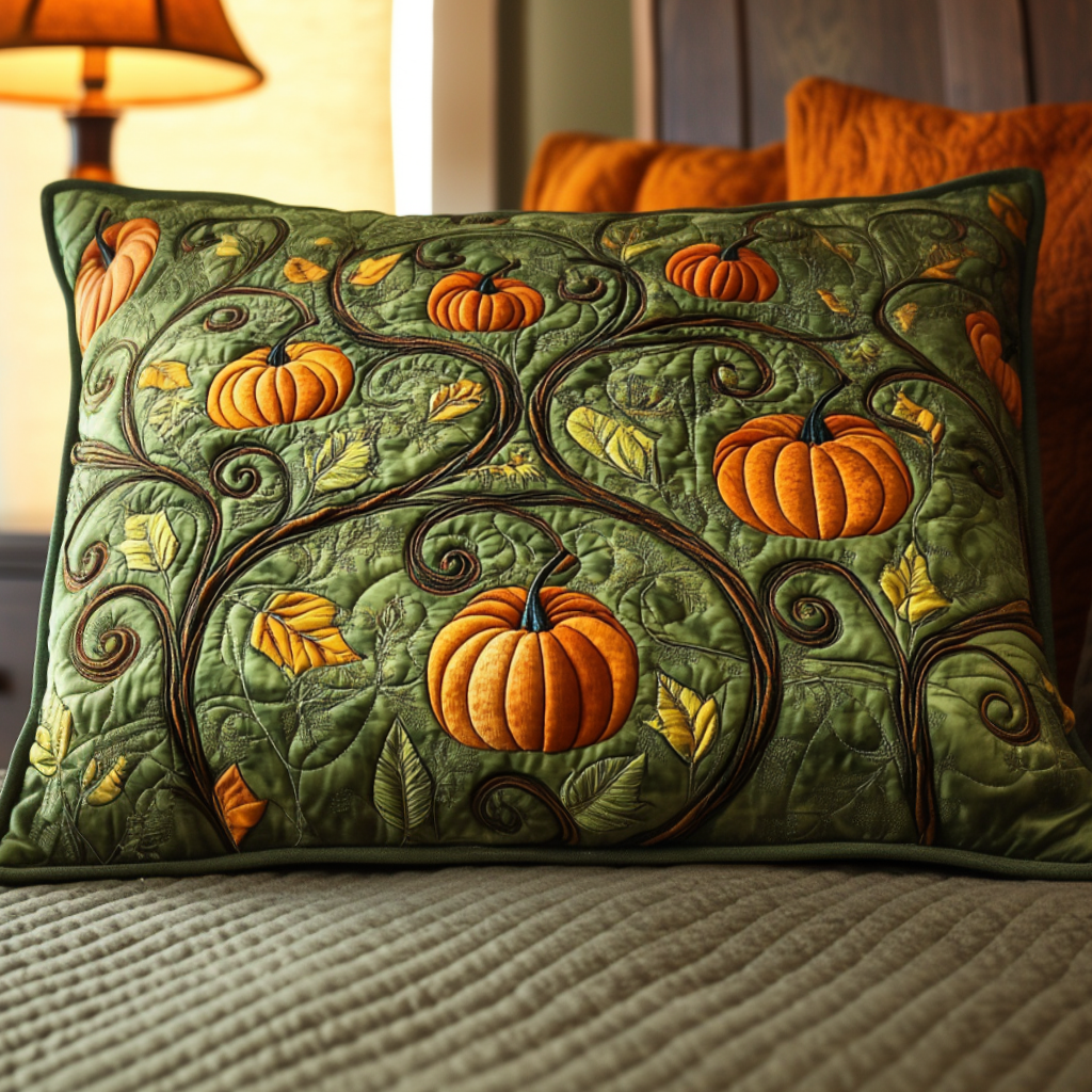 Funda de Almohada Acolchada de Jardín de Otoño