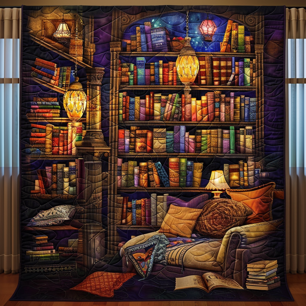 Manta Acolchada de Biblioteca de Fantasía