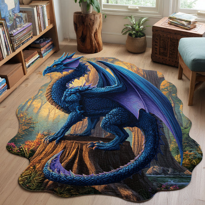 Alfombra de Área Personalizada en Forma de Dragón de Fantasía