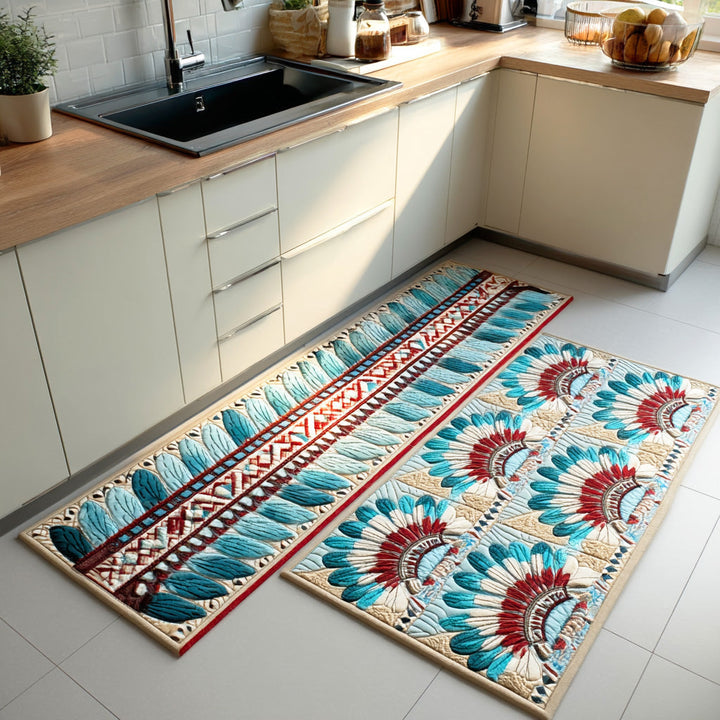 Alfombra de Cocina con Corona de Plumas