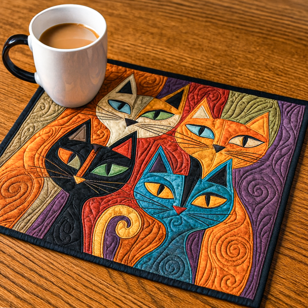 Mantel Individual Acolchado para Gatos