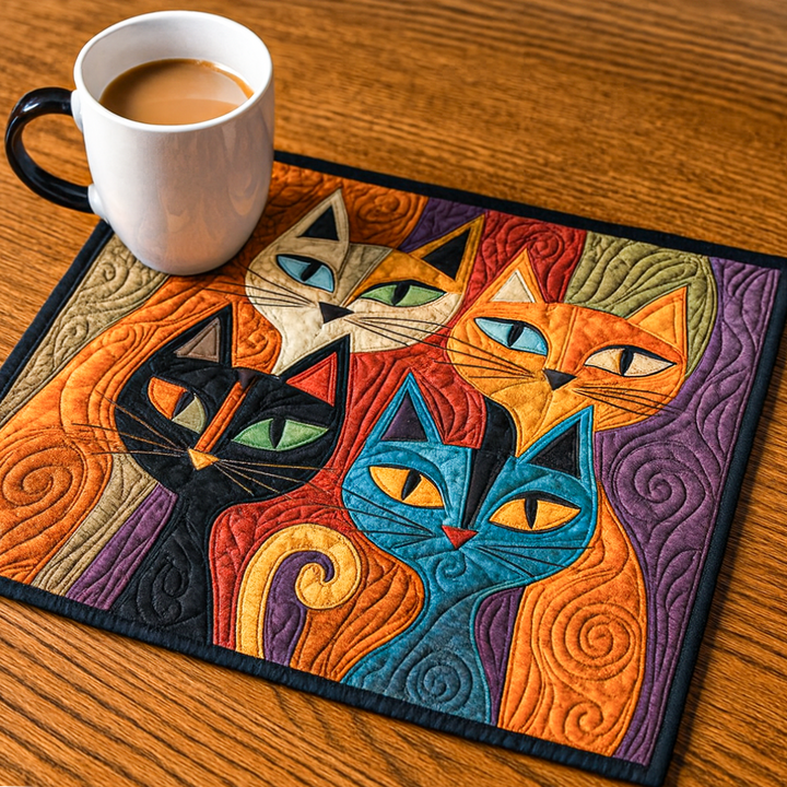 Mantel Individual Acolchado para Gatos