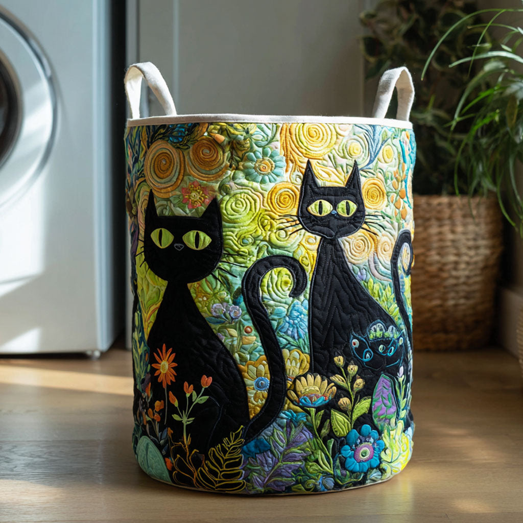 Cesta de Ropa Acolchada Feline Fiesta