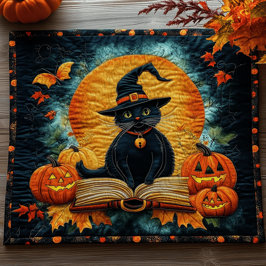 Mantel Individual Acolchado de Bruja Felina