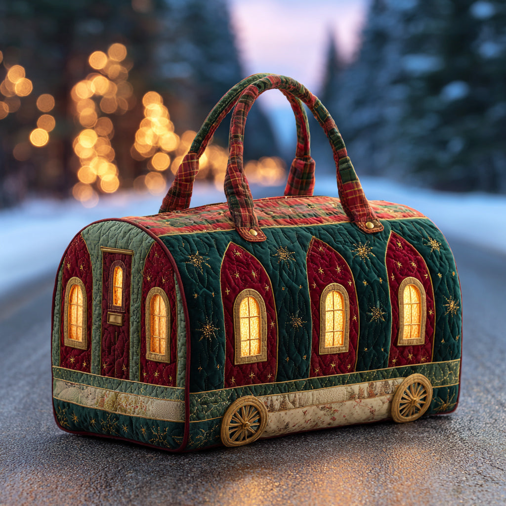 Bolsa de Viaje Acolchada de Tren Navideño Festivo
