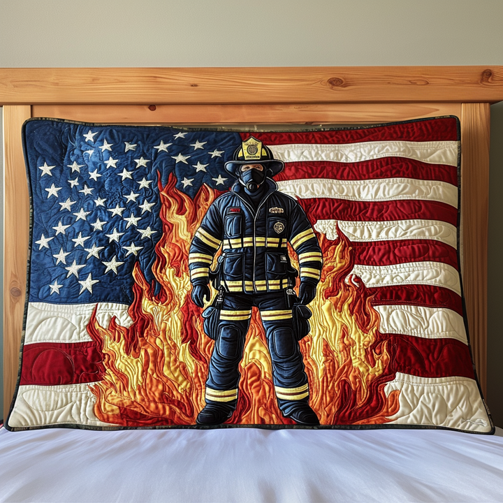 Funda de Almohada de Edredón Patriota de Bombero