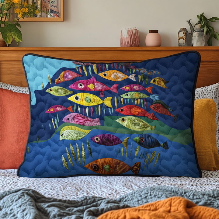 Funda de Almohada de Colcha Divertida de Pescado