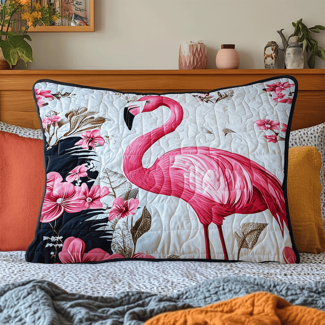 Funda de Almohada de Edredón Floral de Flamenco