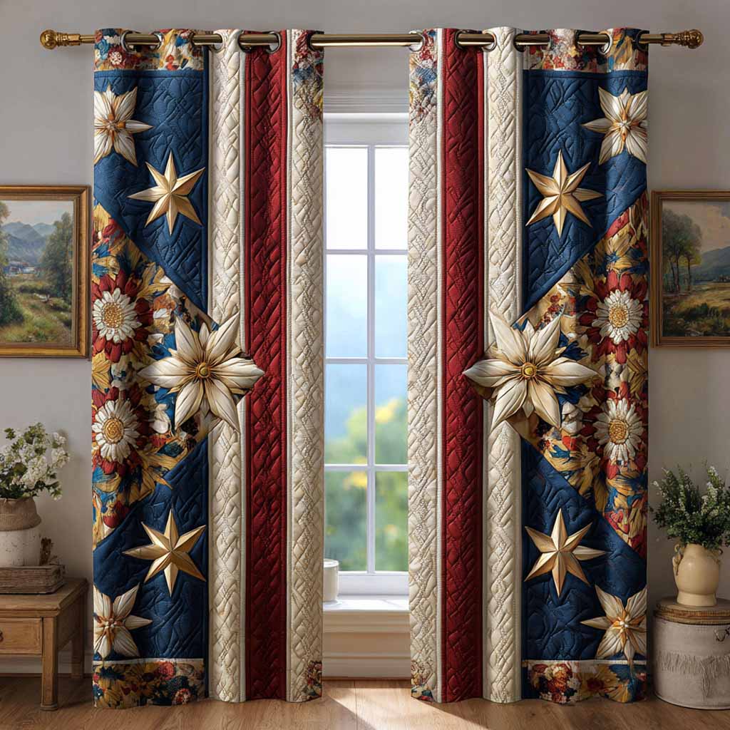 Cortinas Acolchadas de Jardín Floral