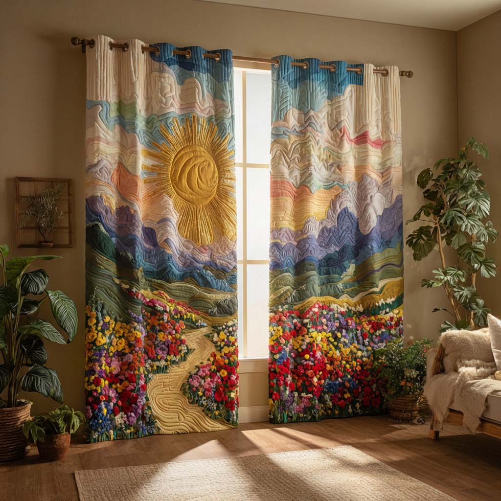 Cortinas Acolchadas Floral Path