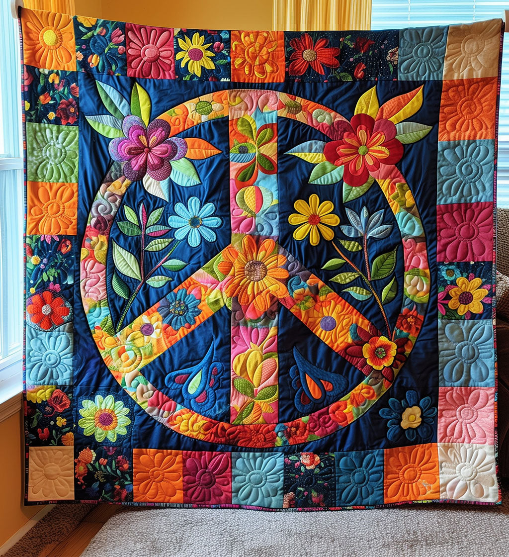 Manta Acolchada Floral de Paz