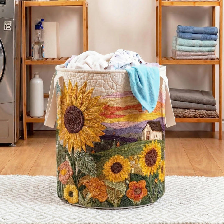 Cesta de Ropa Acolchada "Floreciente Sol"