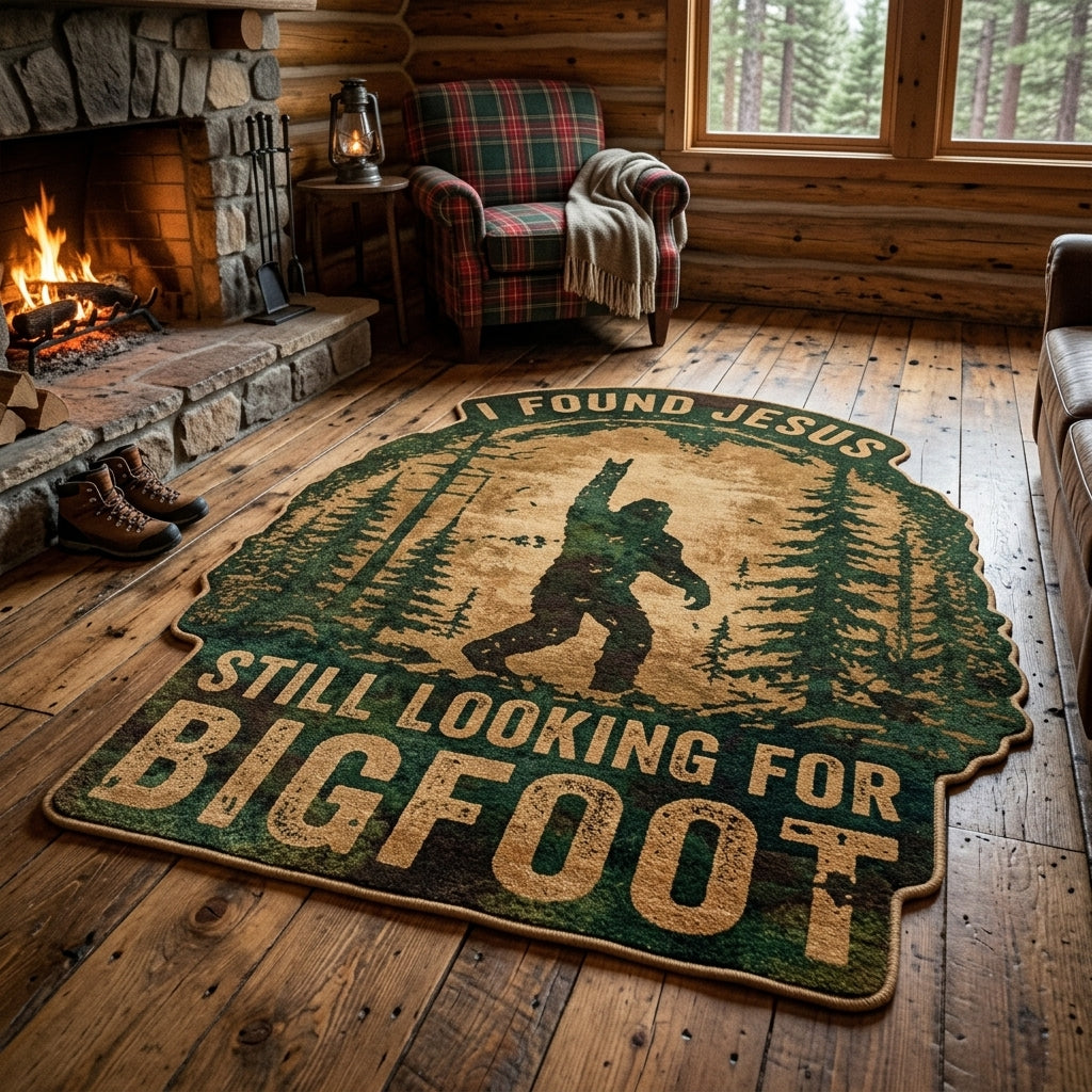 Alfombra de Área en Forma Personalizada Bigfoot del Bosque