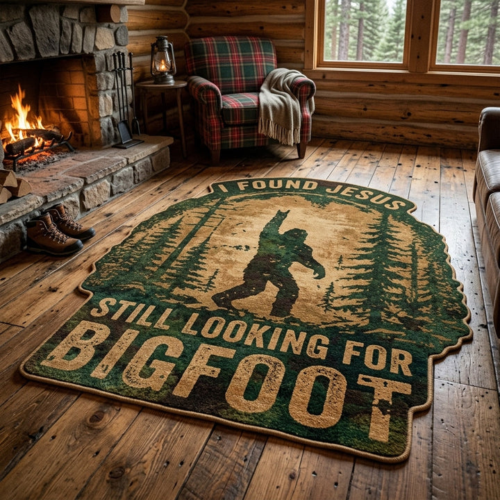 Alfombra de Área en Forma Personalizada Bigfoot del Bosque
