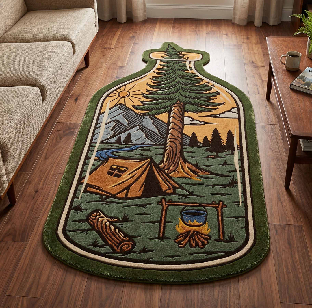 Alfombra de Área de Forma Personalizada Campamento en el Bosque