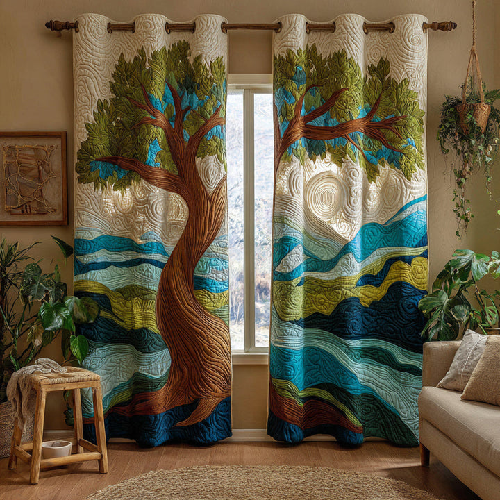 Cortinas Acolchadas del Árbol de la Vida en el Bosque