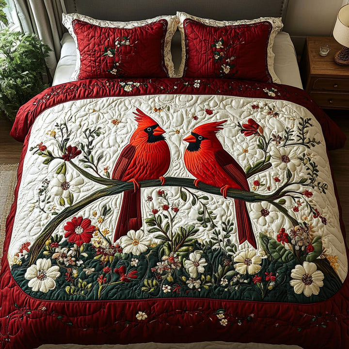 Conjunto de Ropa de Cama Acolchada Cardinal de 3 Piezas